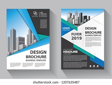 Brochure template layout, cover design annual report, magazine, flyer or booklet in A4 with geometric shapes on polygonal background