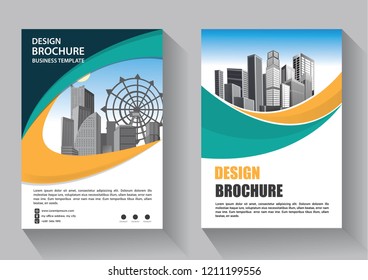 Brochure template layout, cover design annual report, magazine, flyer or booklet in A4 with blue geometric shapes on polygonal background