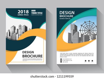 Brochure template layout, cover design annual report, magazine, flyer or booklet in A4 with blue geometric shapes on polygonal background