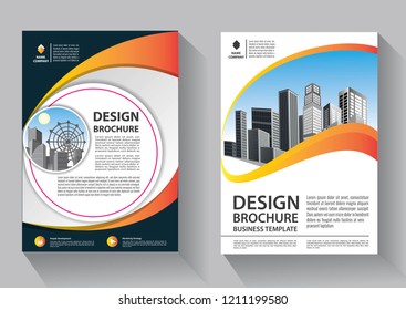 Brochure template layout, cover design annual report, magazine, flyer or booklet in A4 with blue geometric shapes on polygonal background