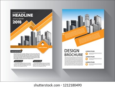 Brochure template layout, cover design annual report, magazine, flyer or booklet in A4 with blue geometric shapes on polygonal background