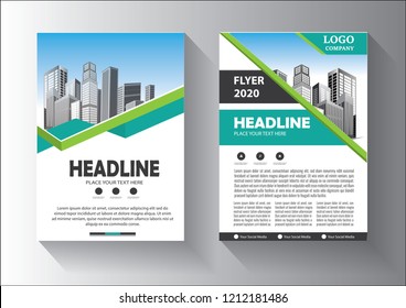 Brochure template layout, cover design annual report, magazine, flyer or booklet in A4 with blue geometric shapes on polygonal background