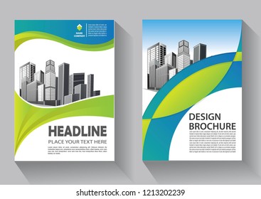 Brochure template layout, cover design annual report, magazine, flyer or booklet in A4 with blue geometric shapes on polygonal background