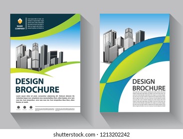 Brochure template layout, cover design annual report, magazine, flyer or booklet in A4 with blue geometric shapes on polygonal background