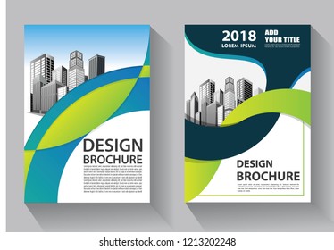 Brochure template layout, cover design annual report, magazine, flyer or booklet in A4 with blue geometric shapes on polygonal background