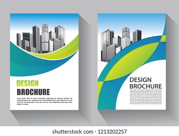 Brochure template layout, cover design annual report, magazine, flyer or booklet in A4 with blue geometric shapes on polygonal background