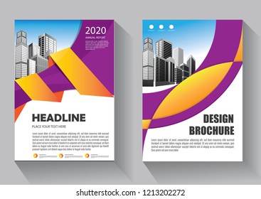 Brochure template layout, cover design annual report, magazine, flyer or booklet in A4 with blue geometric shapes on polygonal background