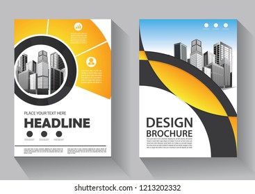 Brochure template layout, cover design annual report, magazine, flyer or booklet in A4 with blue geometric shapes on polygonal background