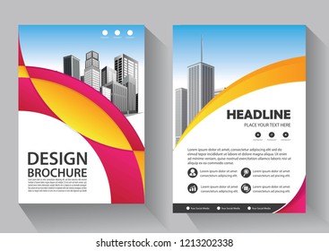 Brochure template layout, cover design annual report, magazine, flyer or booklet in A4 with blue geometric shapes on polygonal background