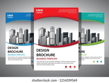 Brochure template layout, cover design annual report, magazine, flyer or booklet in A4 with blue geometric shapes on polygonal background