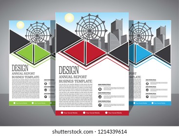Brochure template layout, cover design annual report, magazine, flyer or booklet in A4 with blue geometric shapes on polygonal background