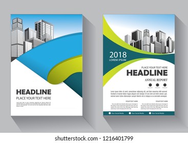 Brochure template layout, cover design annual report, magazine, flyer or booklet in A4 with blue geometric shapes on polygonal background