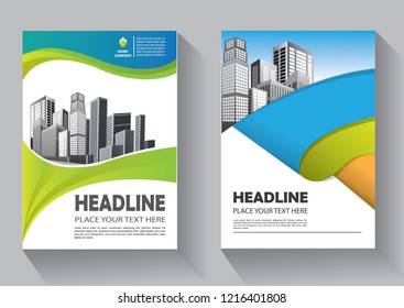 Brochure template layout, cover design annual report, magazine, flyer or booklet in A4 with blue geometric shapes on polygonal background