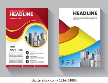 Brochure template layout, cover design annual report, magazine, flyer or booklet in A4 with blue geometric shapes on polygonal background
