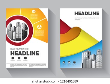 Brochure template layout, cover design annual report, magazine, flyer or booklet in A4 with blue geometric shapes on polygonal background