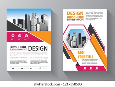 Brochure template layout, cover design annual report, magazine, flyer or booklet in A4 with blue geometric shapes on polygonal background