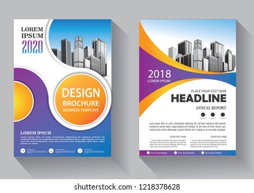 Brochure template layout, cover design annual report, magazine, flyer or booklet in A4 with blue geometric shapes on polygonal background