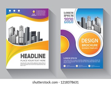 Brochure template layout, cover design annual report, magazine, flyer or booklet in A4 with blue geometric shapes on polygonal background