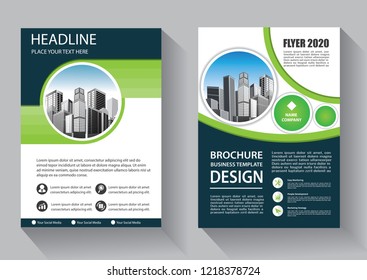 Brochure template layout, cover design annual report, magazine, flyer or booklet in A4 with blue geometric shapes on polygonal background