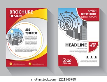 Brochure template layout, cover design annual report, magazine, flyer or booklet in A4 with red geometric shapes on polygonal background