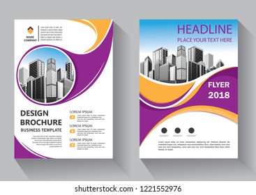 Brochure template layout, cover design annual report, magazine, flyer or booklet in A4 with blue geometric shapes on polygonal background