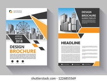 Brochure template layout, cover design annual report, magazine, flyer or booklet in A4 with blue geometric shapes on polygonal background