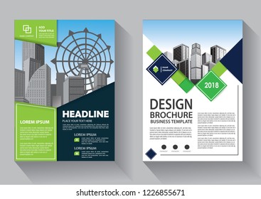 Brochure template layout, cover design annual report, magazine, flyer or booklet in A4 with blue geometric shapes on polygonal background