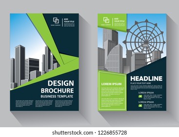 Brochure template layout, cover design annual report, magazine, flyer or booklet in A4 with blue geometric shapes on polygonal background