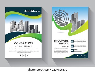 Brochure template layout, cover design annual report, magazine, flyer or booklet in A4 with blue geometric shapes on polygonal background