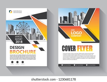 Brochure template layout, cover design annual report, magazine, flyer or booklet in A4 with blue geometric shapes on polygonal background