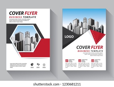 Brochure template layout, cover design annual report, magazine, flyer or booklet in A4 with blue geometric shapes on polygonal background