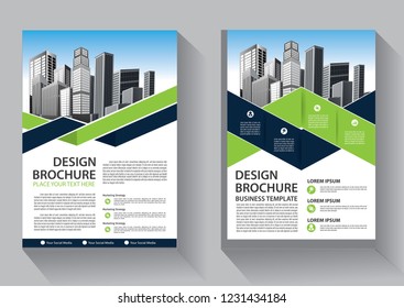 Brochure template layout, cover design annual report, magazine, flyer or booklet in A4 with blue geometric shapes on polygonal background