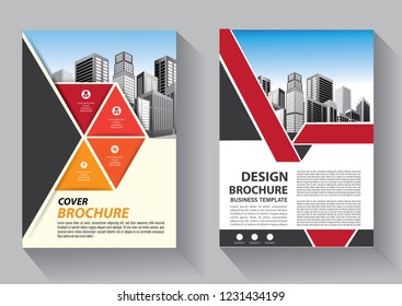Brochure template layout, cover design annual report, magazine, flyer or booklet in A4 with blue geometric shapes on polygonal background