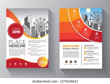 Brochure template layout, cover design annual report, magazine, flyer or booklet in A4 with blue geometric shapes on polygonal background