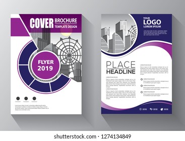 Brochure template layout, cover design annual report, magazine, flyer or booklet in A4 with blue geometric shapes on polygonal background