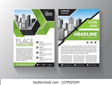 Brochure template layout, cover design annual report, magazine, flyer or booklet in A4 with blue geometric shapes on polygonal background