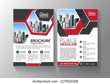 Brochure template layout, cover design annual report, magazine, flyer or booklet in A4 with blue geometric shapes on polygonal background