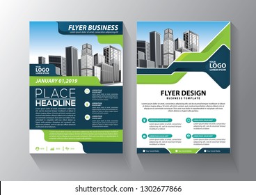 Brochure template layout, cover design annual report, magazine, flyer or booklet in A4 with blue geometric shapes on polygonal background - Vector