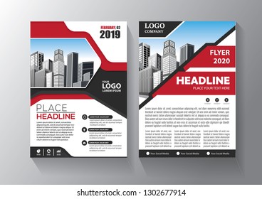 Brochure template layout, cover design annual report, magazine, flyer or booklet in A4 with blue geometric shapes on polygonal background - Vector