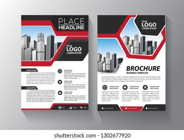 Brochure template layout, cover design annual report, magazine, flyer or booklet in A4 with blue geometric shapes on polygonal background - Vector