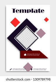 Brochure template layout, cover design annual report, magazine, flyer or booklet in A4 with blue dynamic triangular geometric shapes on polygonal background. Vector Illustration.