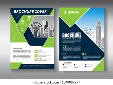 Brochure template layout, cover design annual report, magazine, flyer or booklet in A4 with blue geometric shapes on polygonal background