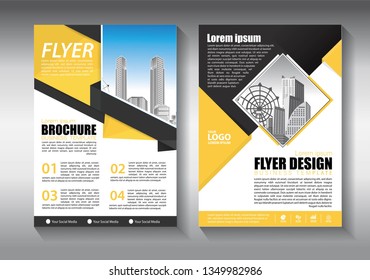 Brochure template layout, cover design annual report, magazine, flyer or booklet in A4 with blue geometric shapes on polygonal background