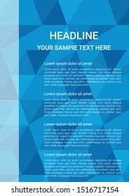 Brochure template layout, cover design annual report,With a blue tint and white characters