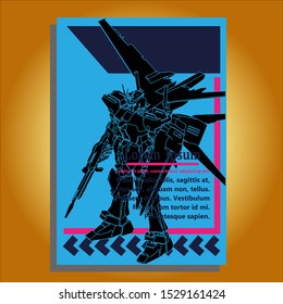 Brochure template layout, cover design annual report, magazine, flyer or booklet with mecha shapes. Vector Illustration.