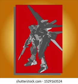 Brochure template layout, cover design annual report, magazine, flyer or booklet with mecha shapes. Vector Illustration.
