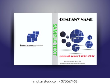 Brochure template layout, cover design annual report, magazine, flyer or booklet with blue global abstract background. Vector Illustration.