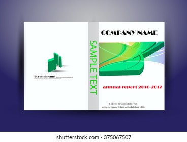 Brochure template layout, cover design annual report, magazine, flyer or booklet with green abstract background. Vector Illustration.