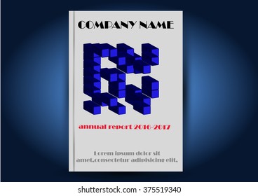 Brochure template layout, cover design annual report, magazine, flyer or booklet in A4 with blue abstract background. Vector Illustration.