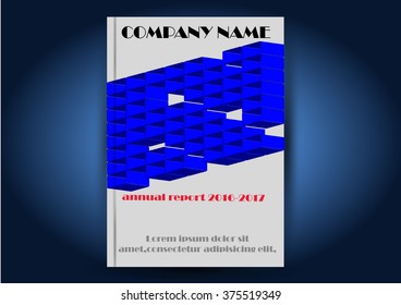 Brochure template layout, cover design annual report, magazine, flyer or booklet in A4 with blue abstract background. Vector Illustration.